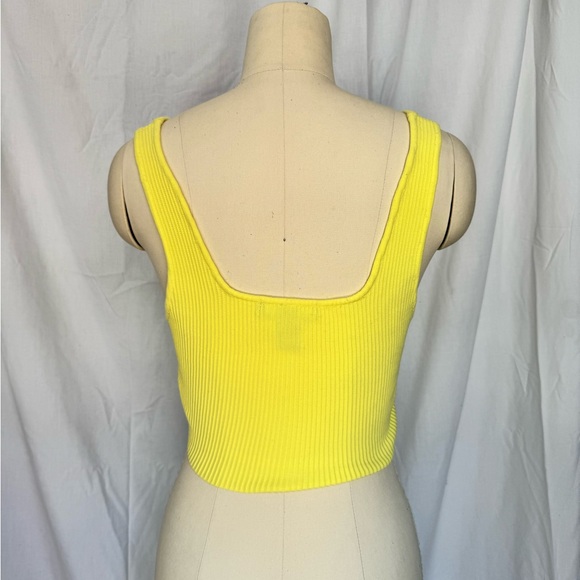 Yellow Ribbed Women's Tank Top - Picture 2 of 2